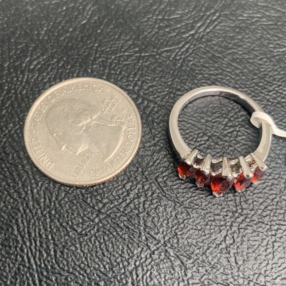 Karis Garnet Ring Size 7 – 5 Marquise Stones, January Birthstone Gift - Picture 10 of 11